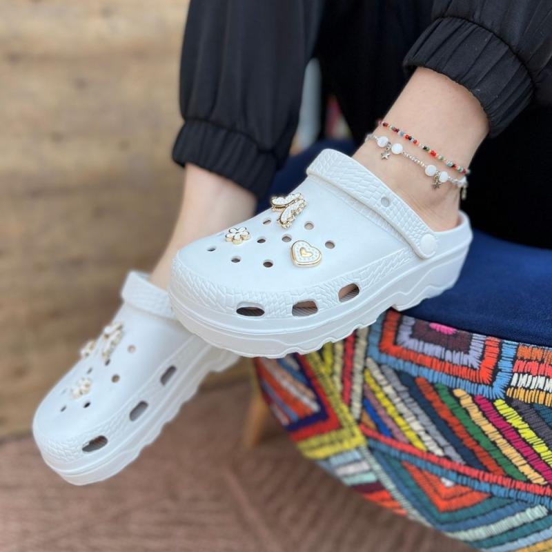 Crocs Tokalı Beyaz