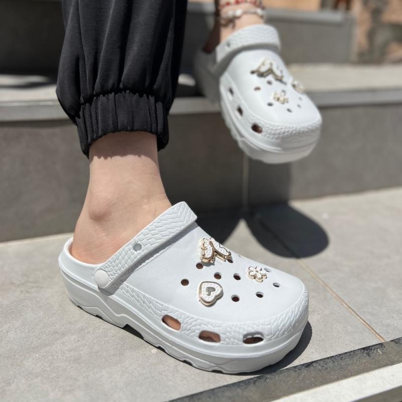 Crocs Tokalı Beyaz
