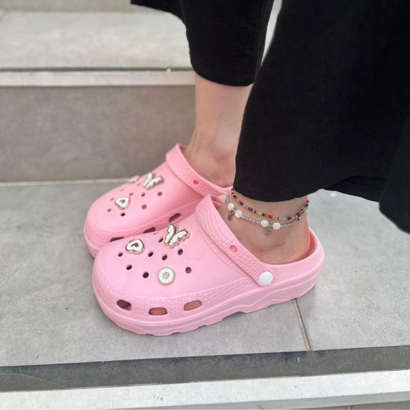Crocs Tokalı Pembe